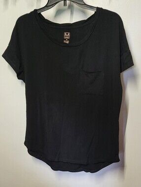 Massini Black Short Sleeve Pocket Tee